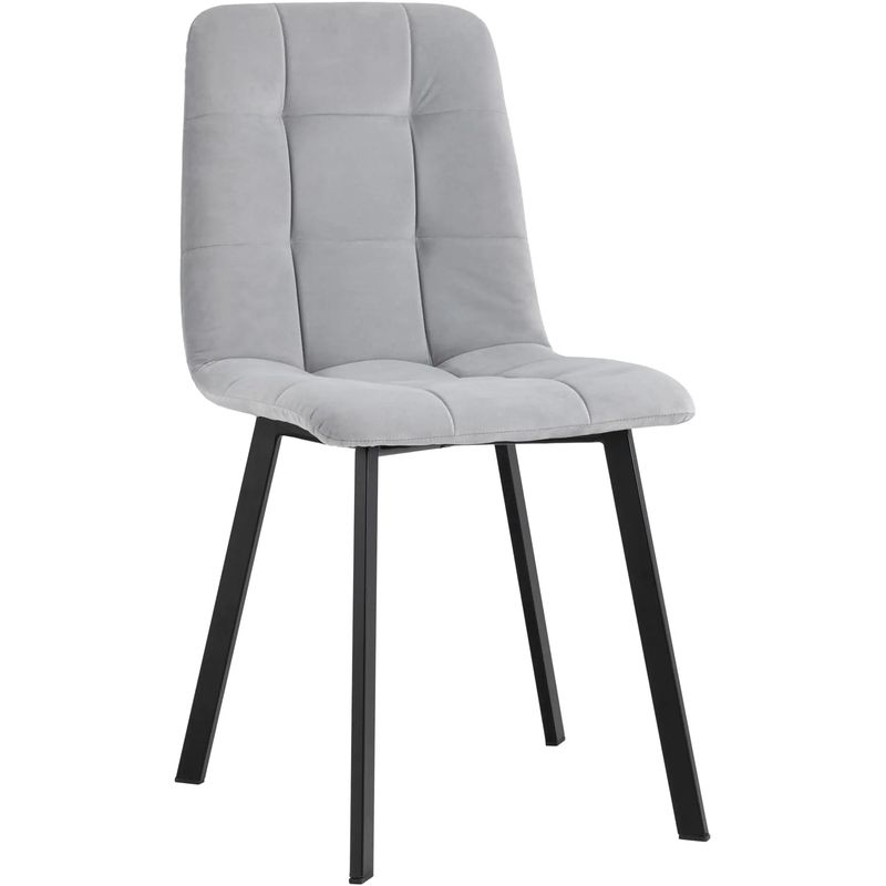 Стул NANCY S Chair Светло-Серый велюр Светло-серый Черный Стул NANCY S Chair Светло-Серый велюр Светло-серый Черный в Орле | Loft Concept