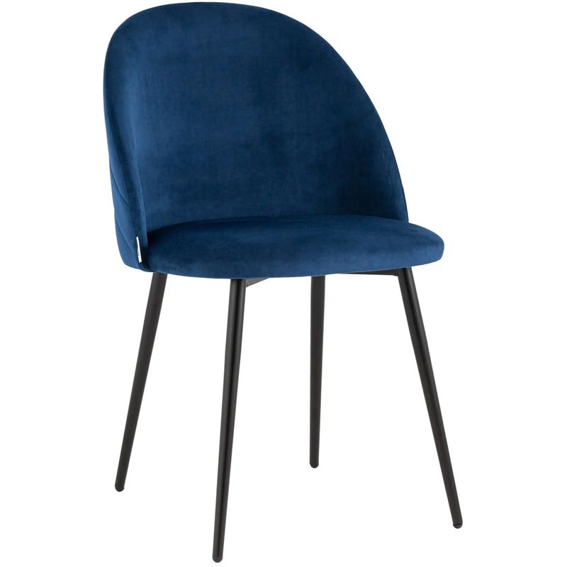 Стул Синий Велюр Miruna Leaf Chair Синий Черный Стул Синий Велюр Miruna Leaf Chair Синий Черный в Орле | Loft Concept
