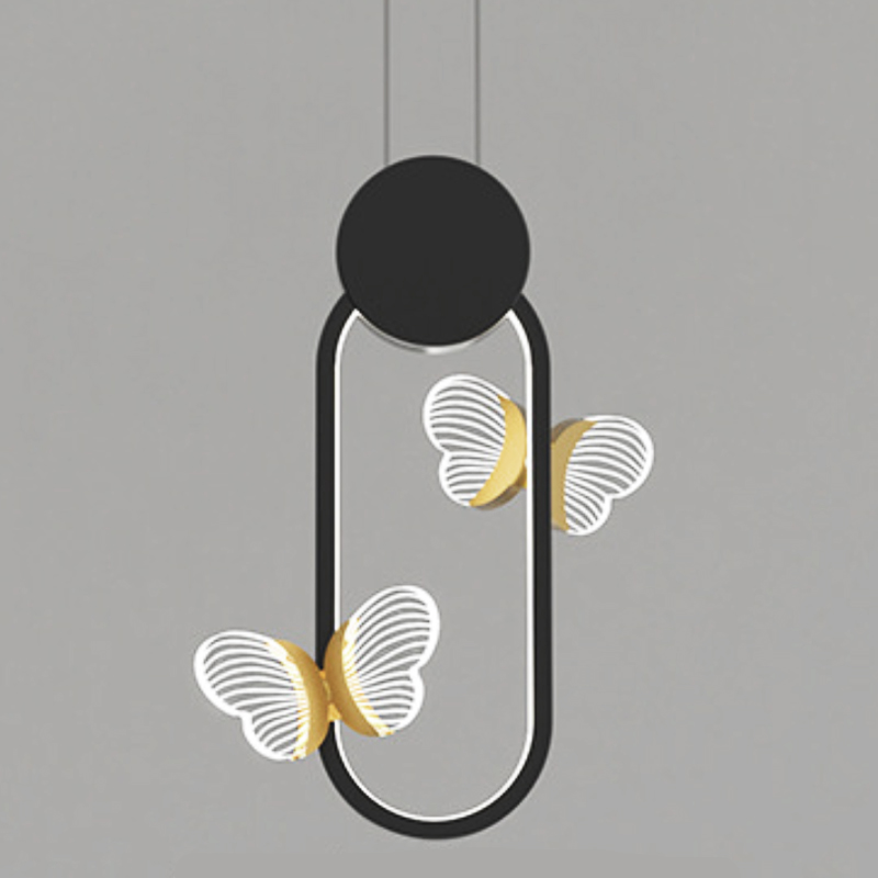 Светильник Butterfly Black Oval Прозрачный Черный Золотой в Орле | Loft Concept 
