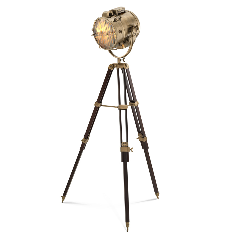 Торшер Eichholtz Floor Lamp Atlantic brass Латунь Коричневый Прозрачный в Орле | Loft Concept 