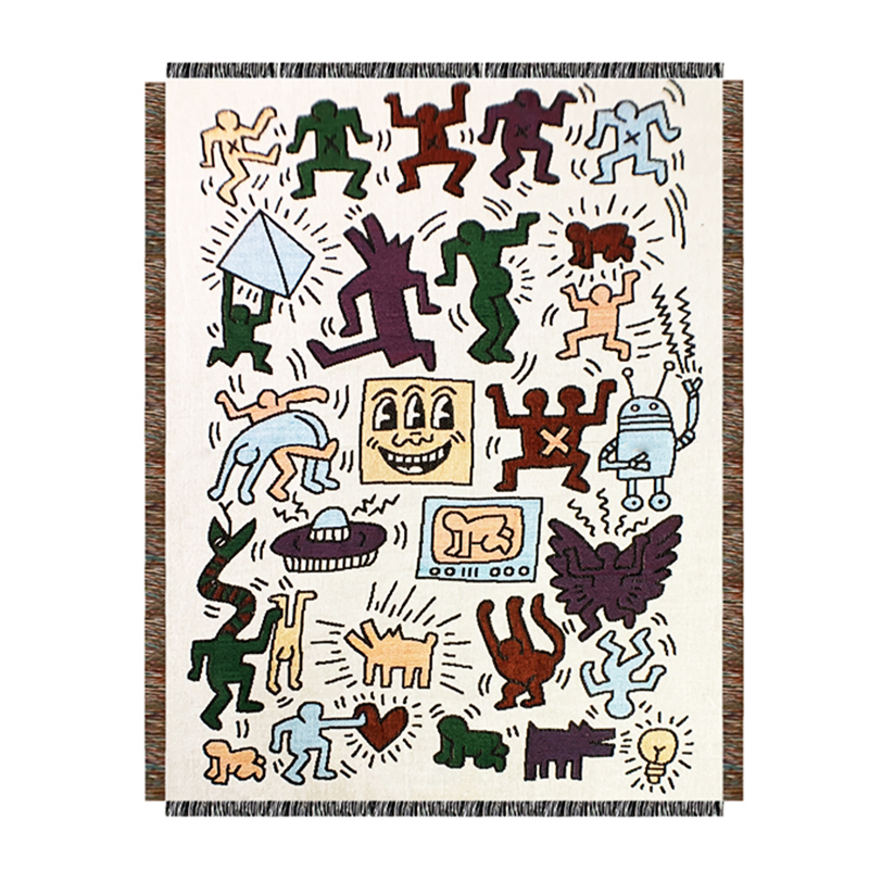 Покрывало граффити Кит Харинг Keith Haring Bed Сover Мульти Покрывало граффити Кит Харинг Keith Haring Bed Сover Мульти в Орле | Loft Concept