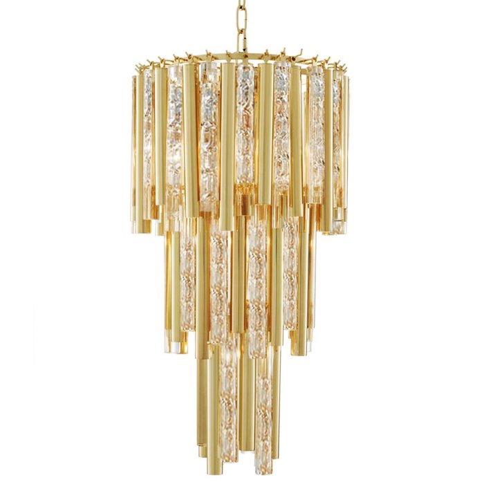 Люстра Eichholtz Chandelier Gigi S Gold Глянцевое золото Прозрачное Стекло Люстра Eichholtz Chandelier Gigi S Gold Глянцевое золото Прозрачное Стекло в Орле | Loft Concept