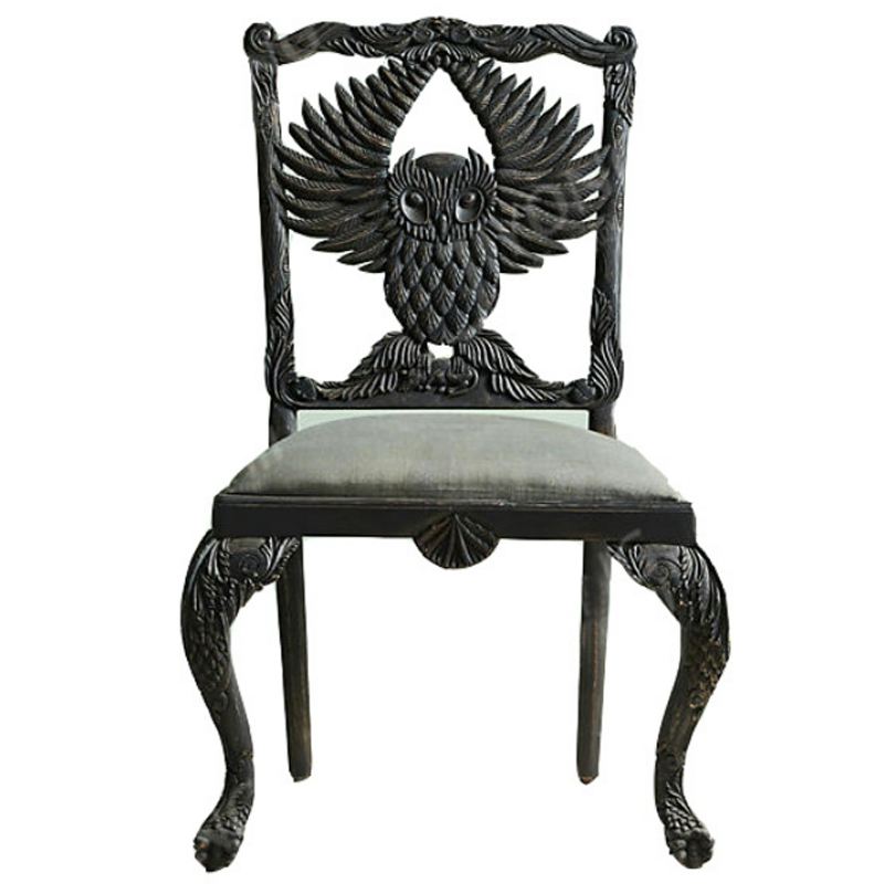 Стул Handcarved Menagerie Owl Dining Chair Черный Черный Стул Handcarved Menagerie Owl Dining Chair Черный Черный в Орле | Loft Concept