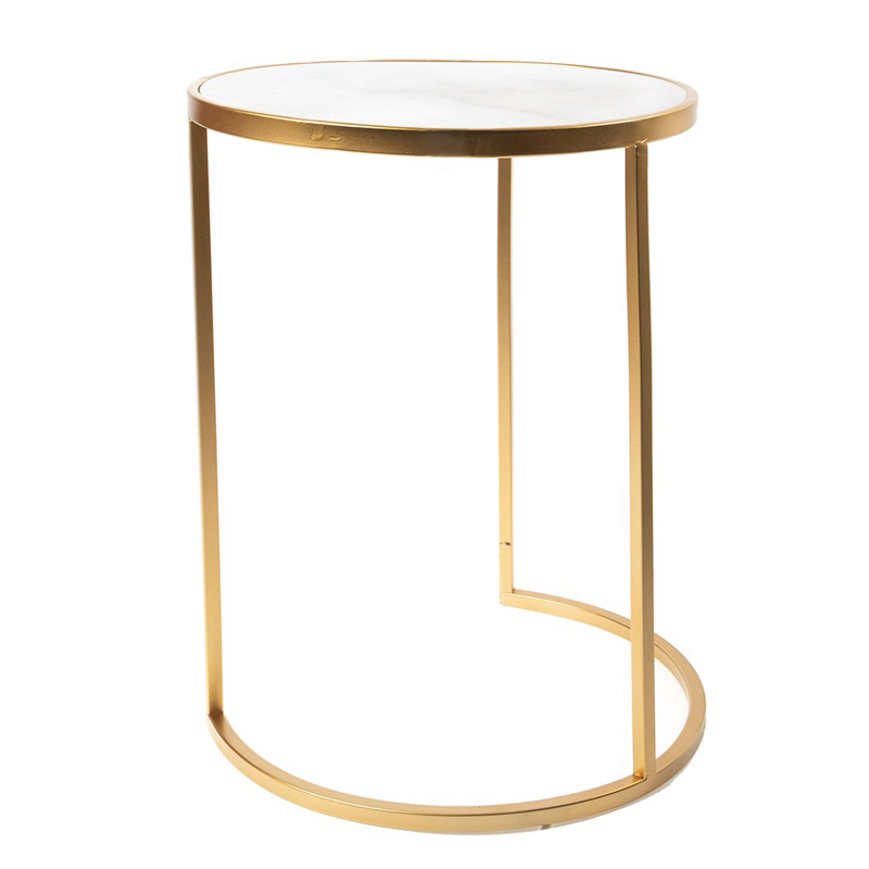 Приставной стол Round Table Marble gold белый мрамор Белый Мрамор Bianco Золотой Приставной стол Round Table Marble gold белый мрамор Белый Мрамор Bianco Золотой в Орле | Loft Concept
