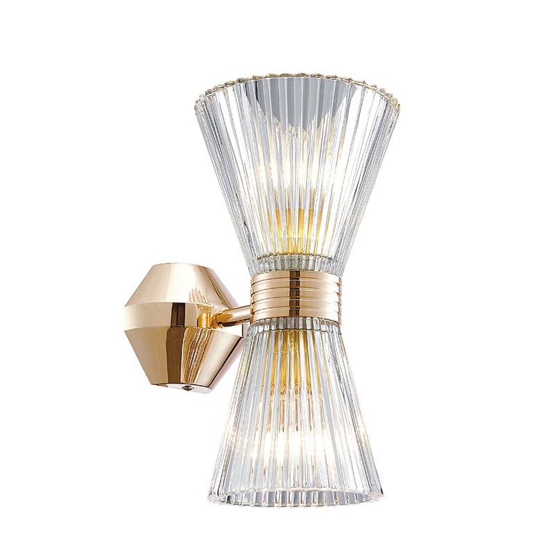 Бра Glass Horn Light gold Прозрачное Стекло Глянцевое золото в Орле | Loft Concept 