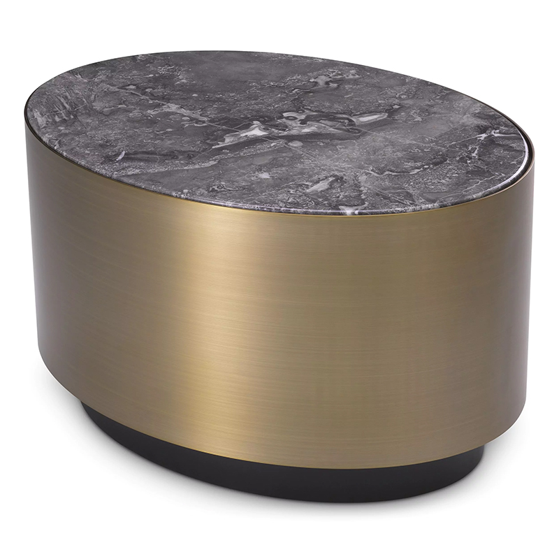 Приставной стол Eichholtz Side Table Porter Oval Латунь Серый Приставной стол Eichholtz Side Table Porter Oval Латунь Серый в Орле | Loft Concept