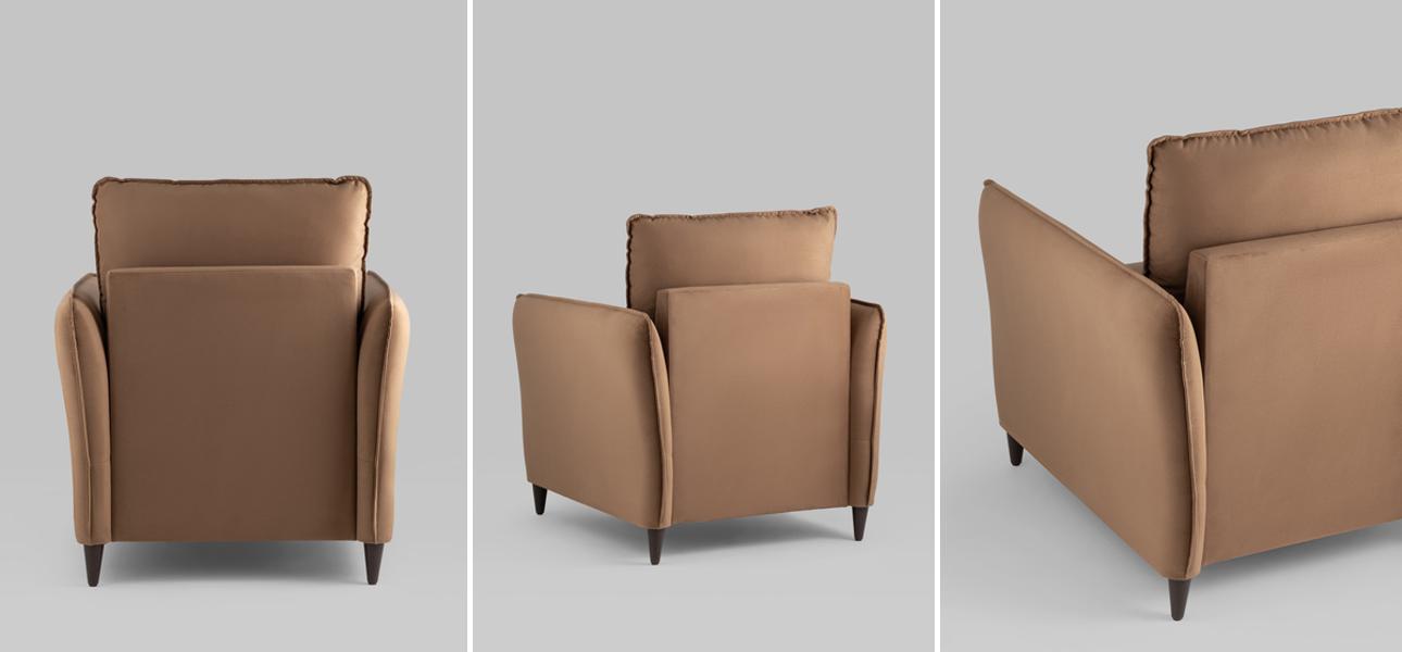 Кресло Bente Mini велюр цвет капучино - фото №1