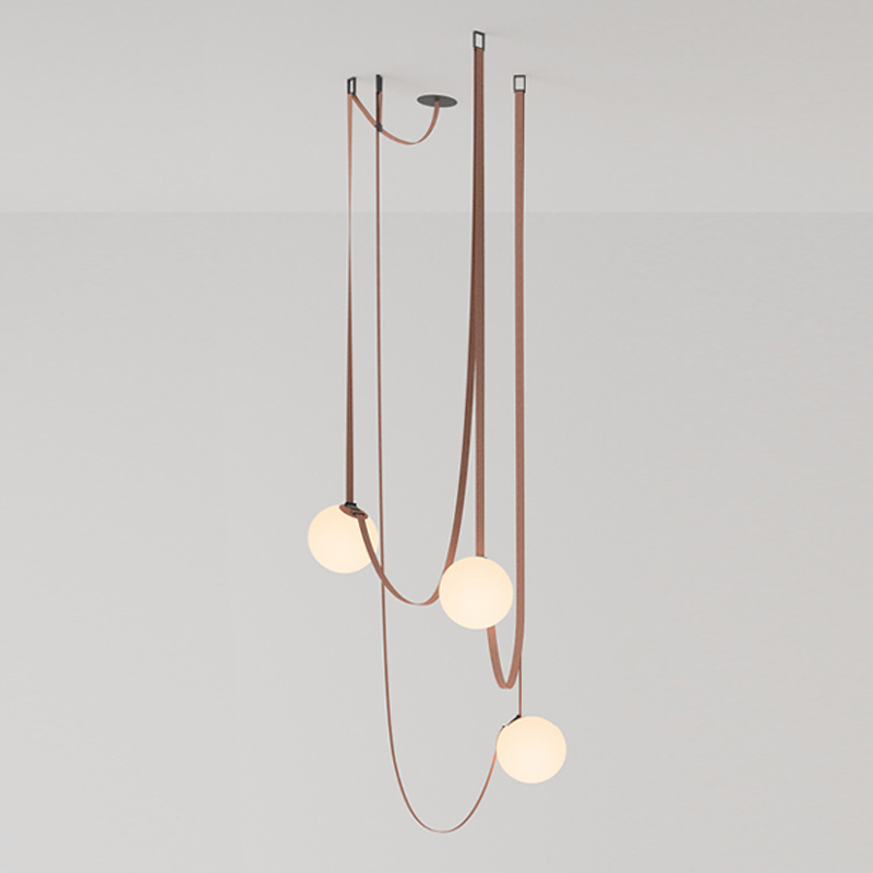Vibia PLUSMINUS Серия подвесных светильников с белыми шарообразными плафонами из стекла на красных текстильных ремнях Красный Белый Vibia PLUSMINUS Серия подвесных светильников с белыми шарообразными плафонами из стекла на красных текстильных ремнях Красный Белый в Орле | Loft Concept