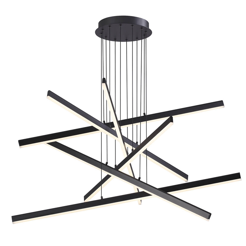 Люстра Rolf Six Black Lines Chandelier Черный Люстра Rolf Six Black Lines Chandelier Черный в Орле | Loft Concept