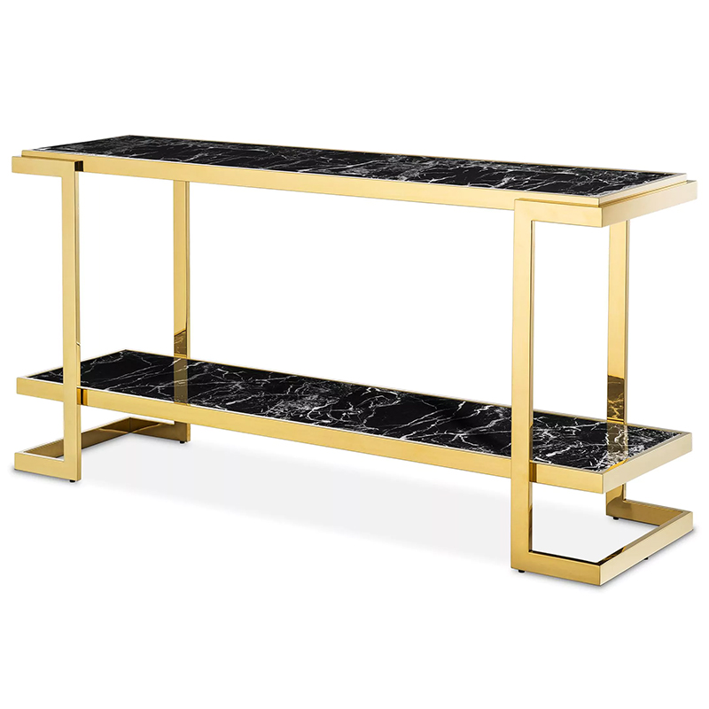 Консоль Eichholtz Console Table Senato Черный Мрамор Nero Глянцевое золото Консоль Eichholtz Console Table Senato Черный Мрамор Nero Глянцевое золото в Орле | Loft Concept