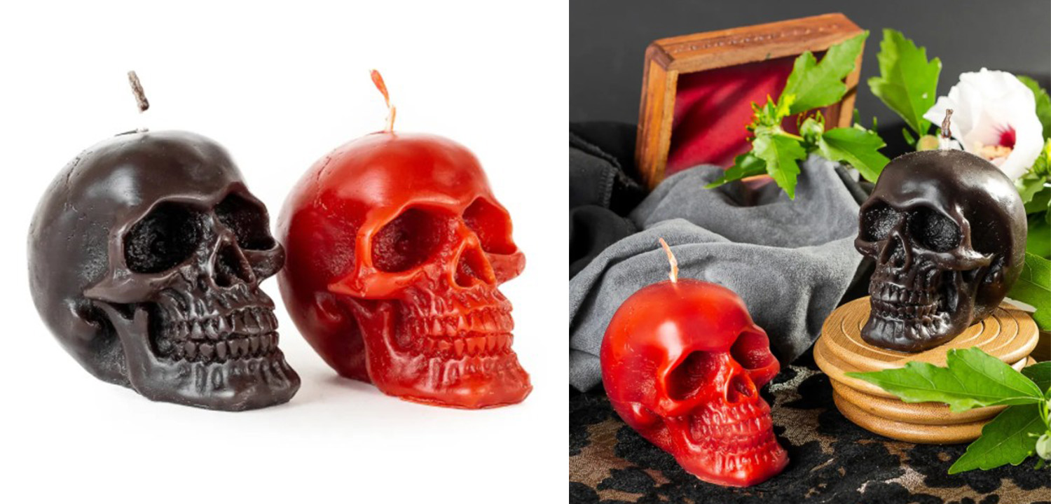 Набор свечей Black Red Skulls - фото