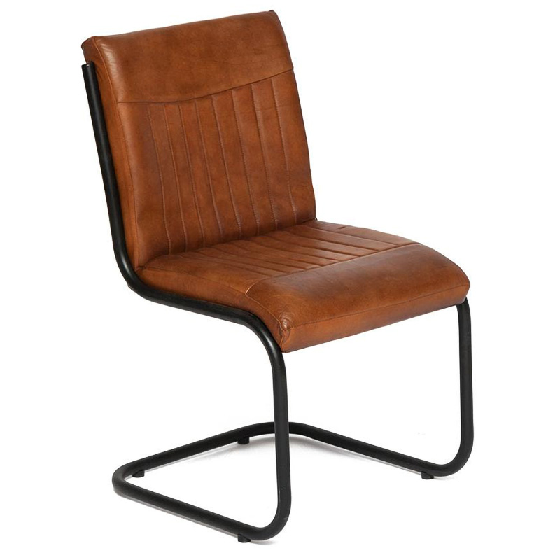 Стул из кожи буйвола Industrial leather chair Коричневый Черный Стул из кожи буйвола Industrial leather chair Коричневый Черный в Орле | Loft Concept