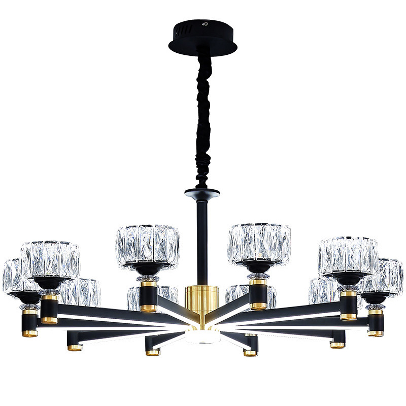 Дизайнерская Люстра 10 хрустальных плафонов Crystal Shades Chandelier Черный Дизайнерская Люстра 10 хрустальных плафонов Crystal Shades Chandelier Черный в Орле | Loft Concept