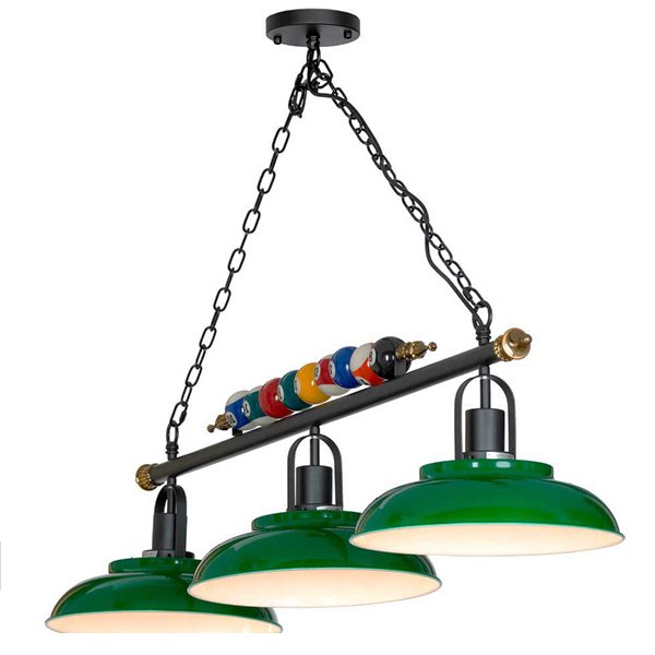 Светильник для бильярда Billiards Light Line 3 Черный Зеленый Светильник для бильярда Billiards Light Line 3 Черный Зеленый в Орле | Loft Concept