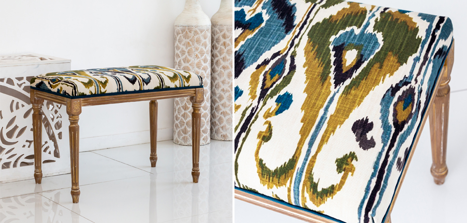 Банкетка Ikat Pattern из натурального бука Банкетка Ikat Pattern из натурального бука - Loft-Concept в Орле