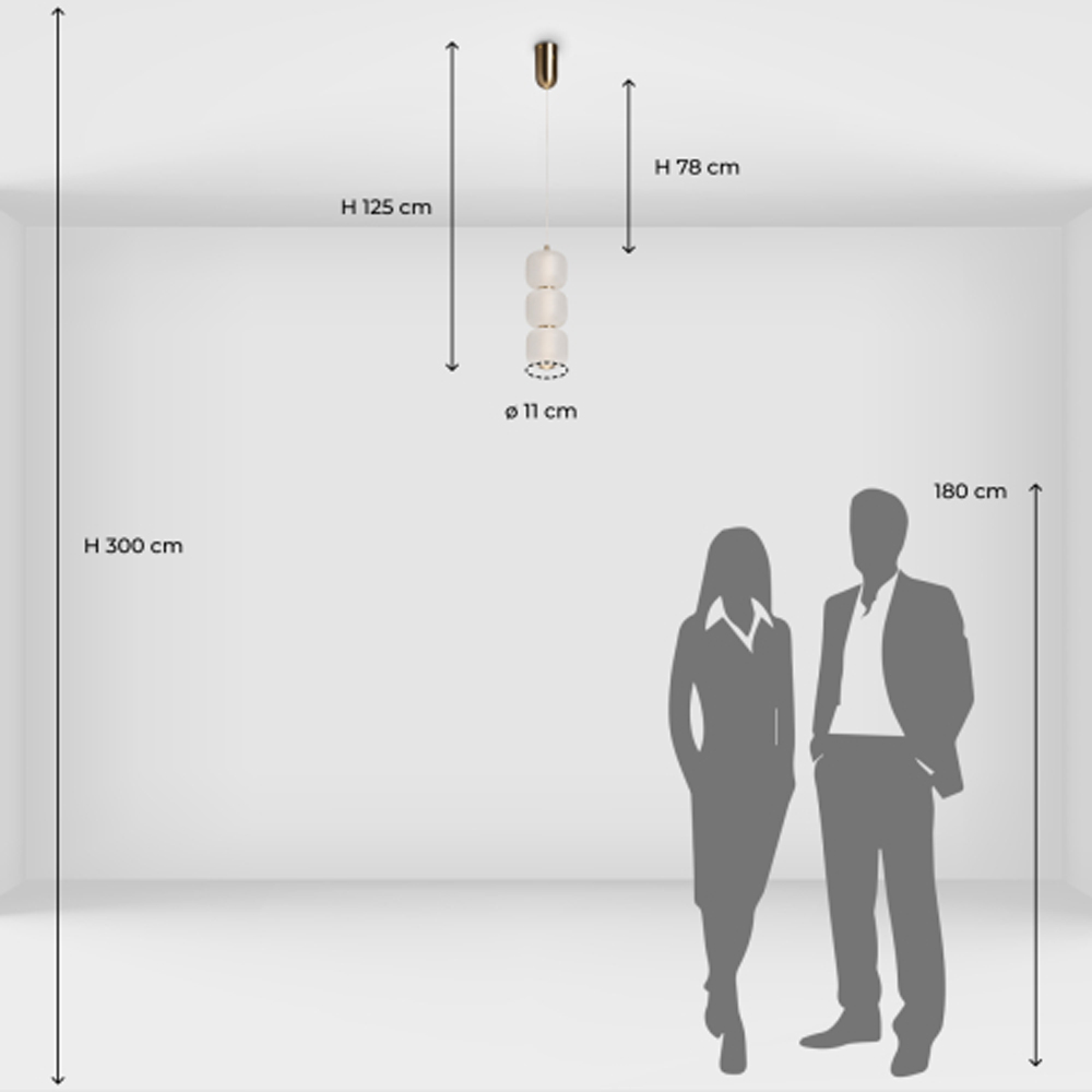 Подвесной светильник с 3-мя округлыми матовыми плафонами из белого стекла Golden Swirl в Орле