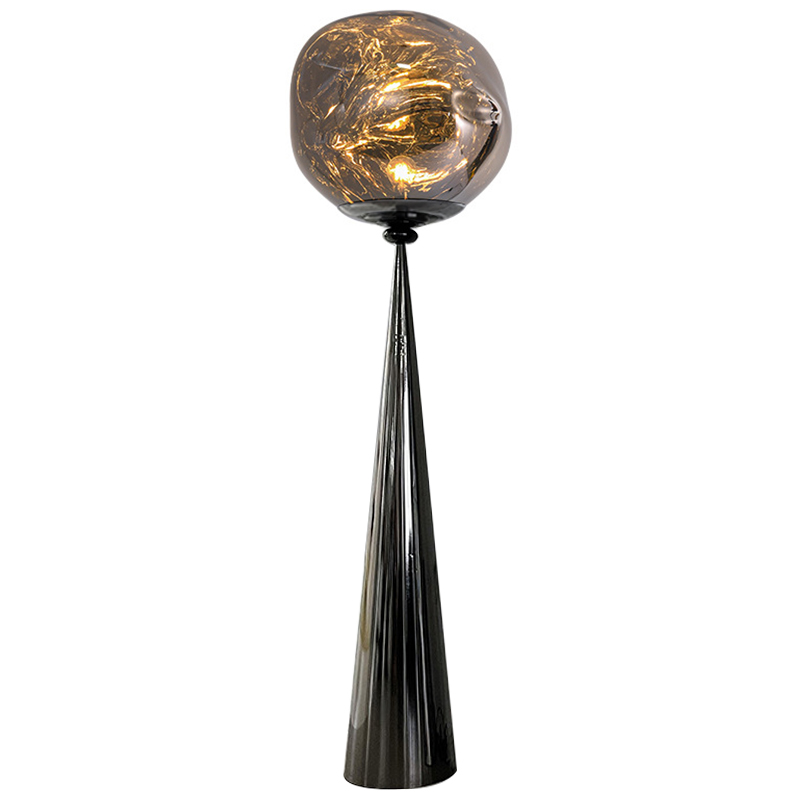 Торшер Kaine Glass Metal Floor Lamp Прозрачное Стекло Черный Серебряный Стекло Смок Торшер Kaine Glass Metal Floor Lamp Прозрачное Стекло Черный Серебряный Стекло Смок в Орле | Loft Concept