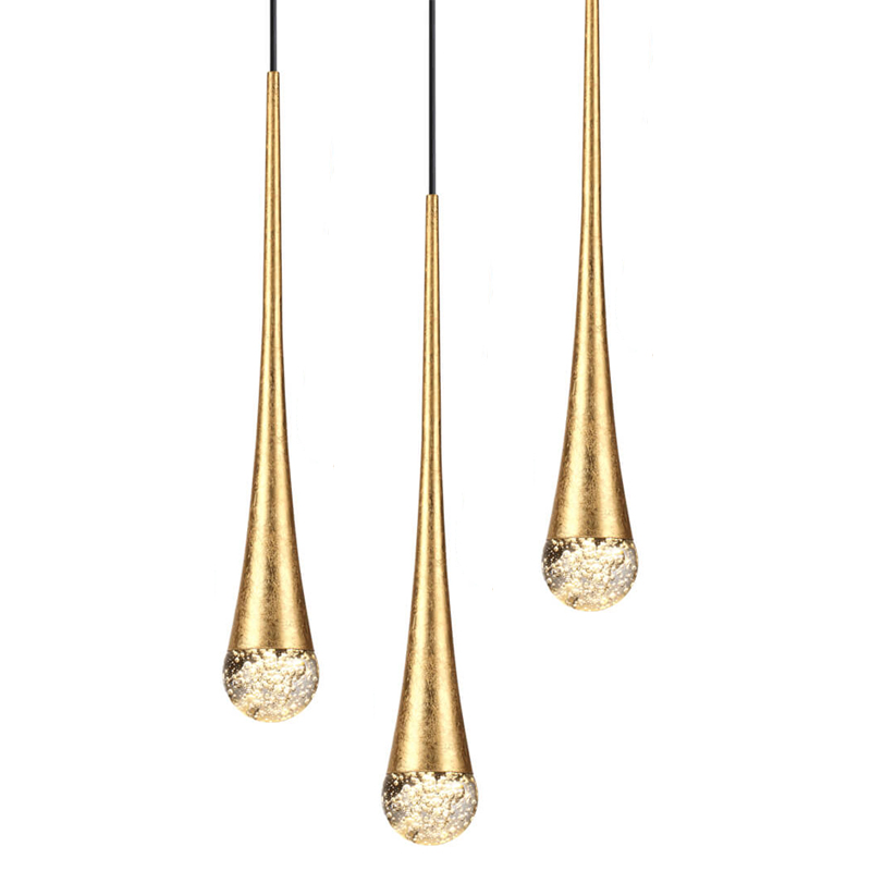 Подвесной светильник Golden Drop Lamp Золотой Прозрачное Стекло Подвесной светильник Golden Drop Lamp Золотой Прозрачное Стекло в Орле | Loft Concept