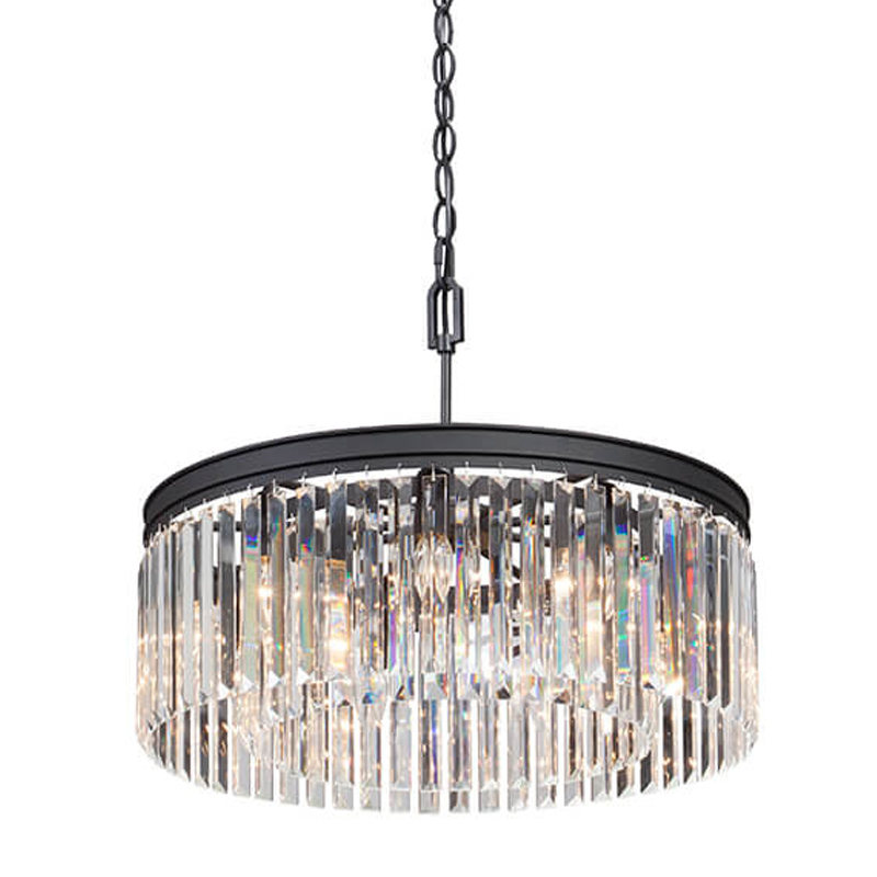 Люстра RH Rhys Clear Glass Prism Round Chandelier 60 Черный матовый Прозрачное Стекло Люстра RH Rhys Clear Glass Prism Round Chandelier 60 Черный матовый Прозрачное Стекло в Орле | Loft Concept