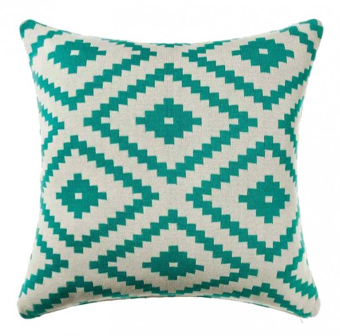 Подушка geometrical ornament бирюзовая Бирюзовый Подушка geometrical ornament бирюзовая Бирюзовый в Орле | Loft Concept