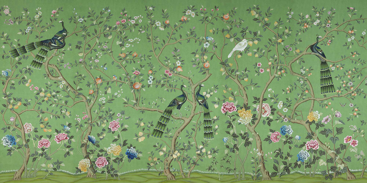 Обои ручная роспись St Laurent Apple Green - фото