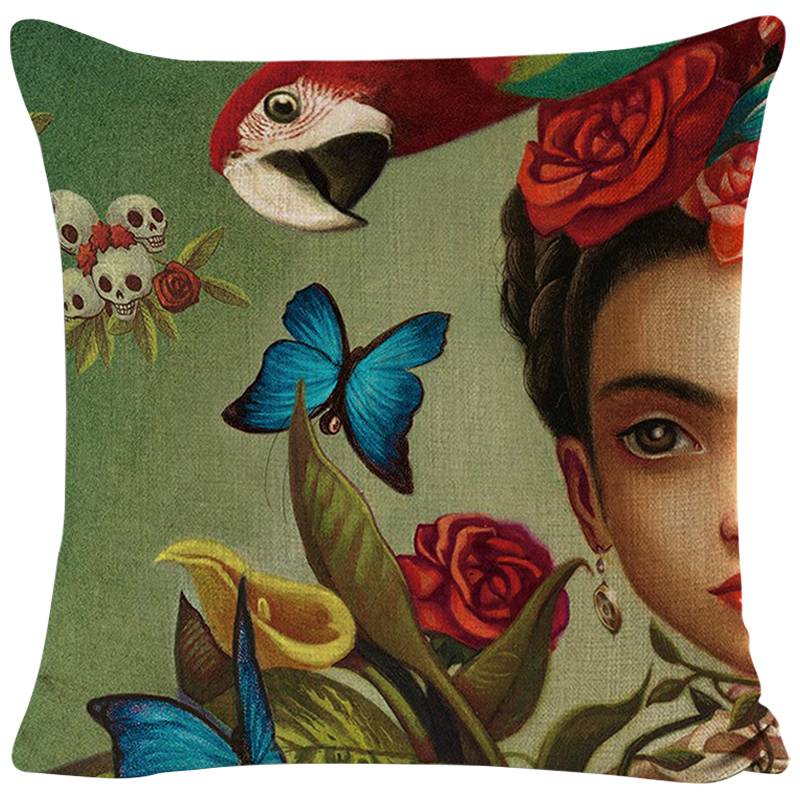 Декоративная подушка Frida Kahlo 9 Зеленый смок Мульти Декоративная подушка Frida Kahlo 9 Зеленый смок Мульти в Орле | Loft Concept
