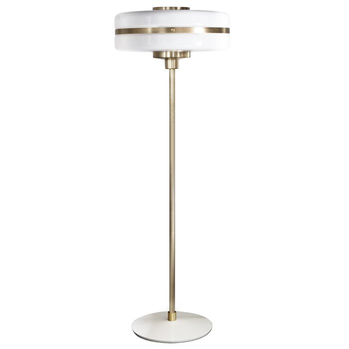 Торшер BERT FRANK Masina floor lamp Латунь Белый Торшер BERT FRANK Masina floor lamp Латунь Белый в Орле | Loft Concept