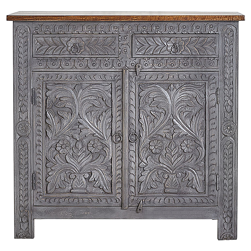 Комод Indian Antique White Furniture Chest of Drawers Ganika серый Серый Коричневый Комод Indian Antique White Furniture Chest of Drawers Ganika серый Серый Коричневый в Орле | Loft Concept
