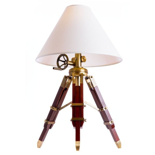 Настольная лампа Telescopo Table Lamp Латунь Белый Настольная лампа Telescopo Table Lamp Латунь Белый в Орле | Loft Concept