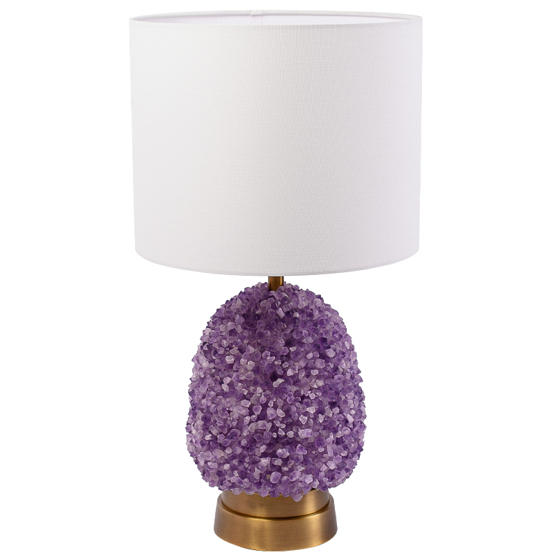 Настольная лампа с абажуром Riche Table Lamp Фиолетовый Латунь Белый Настольная лампа с абажуром Riche Table Lamp Фиолетовый Латунь Белый в Орле | Loft Concept