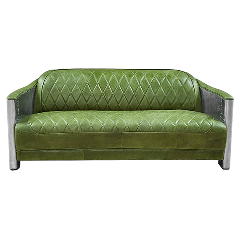 Диван Авиатор Sofa 2 seat зеленая кожа Зеленый Нержавеющая сталь Диван Авиатор Sofa 2 seat зеленая кожа Зеленый Нержавеющая сталь в Орле | Loft Concept