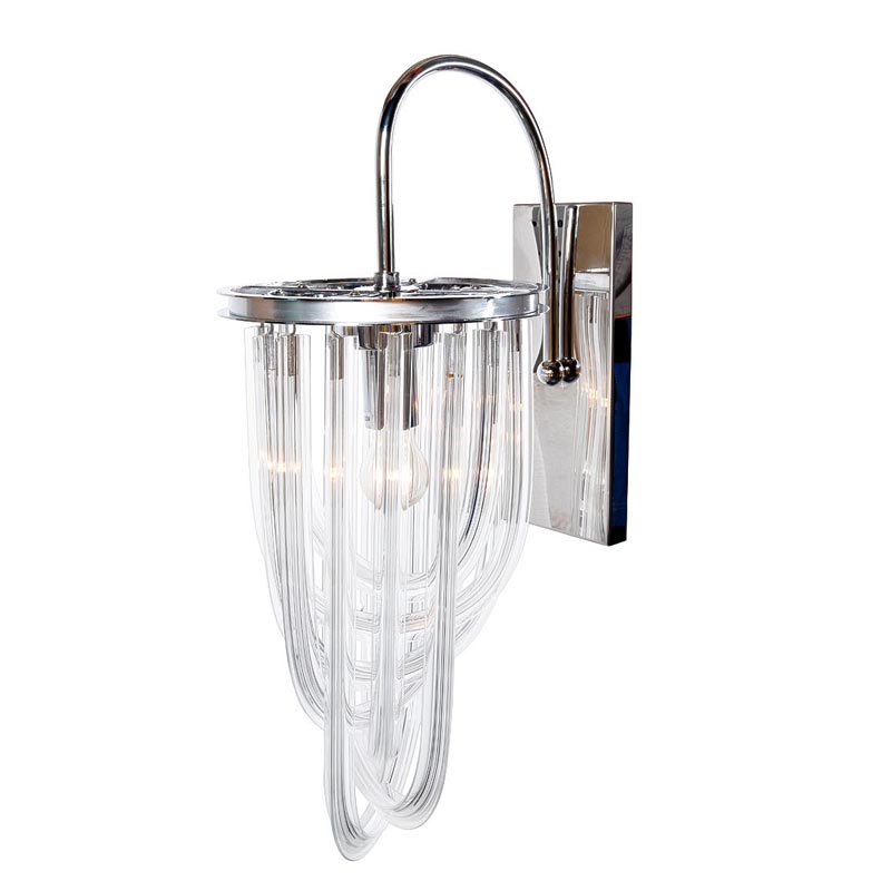 Бра Retro FROZEN GLASS Wall Lamp Chrome Хром Бра Retro FROZEN GLASS Wall Lamp Chrome Хром в Орле | Loft Concept