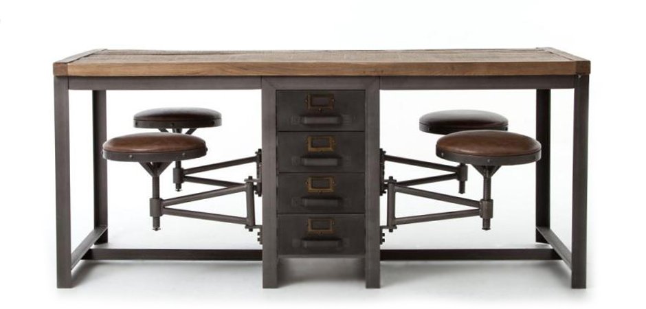 Большой рабочий стол Rupert Work Table Rustic - фото №1