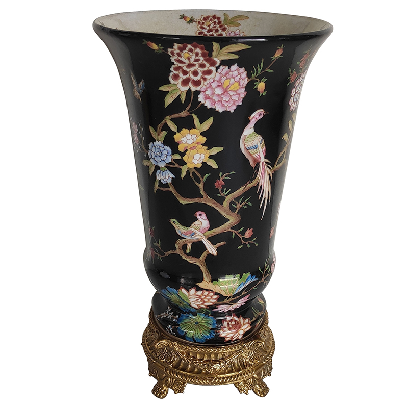 Ваза Black Vase Flowers Birds Бронза Черный Мульти Ваза Black Vase Flowers Birds Бронза Черный Мульти в Орле | Loft Concept