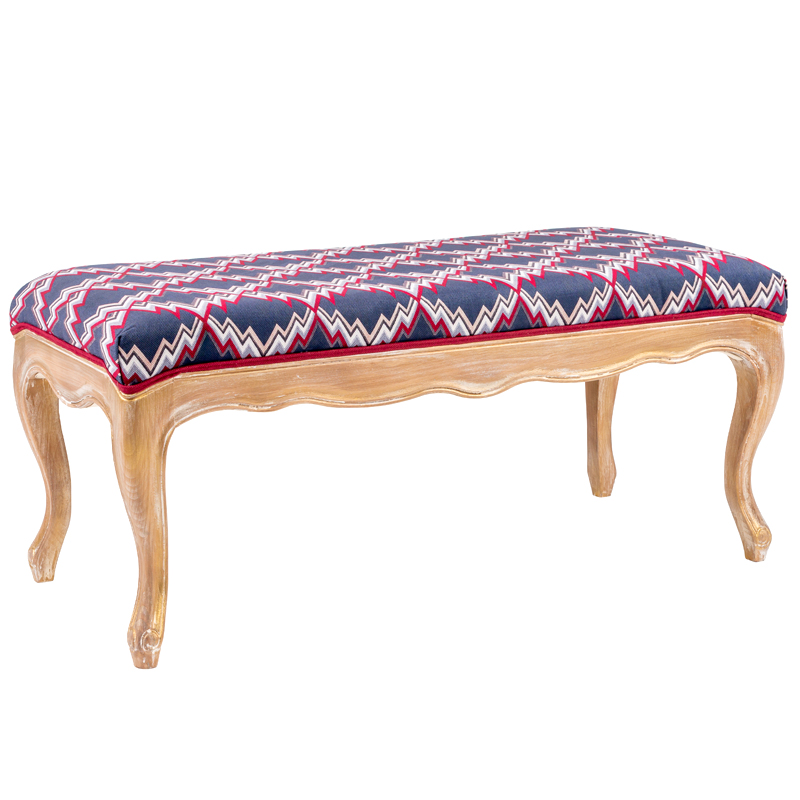 Банкетка Ikat Pattern с золотой патиной Золотой Синий Мульти Банкетка Ikat Pattern с золотой патиной Золотой Синий Мульти в Орле | Loft Concept