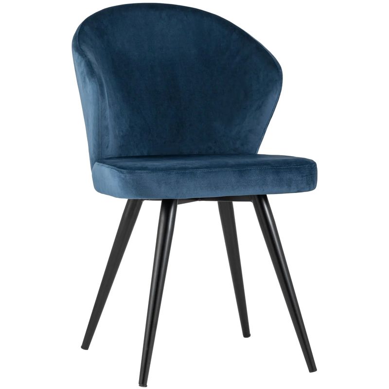 Стул Синий Бархат Volante Chair Синий Черный Стул Синий Бархат Volante Chair Синий Черный в Орле | Loft Concept
