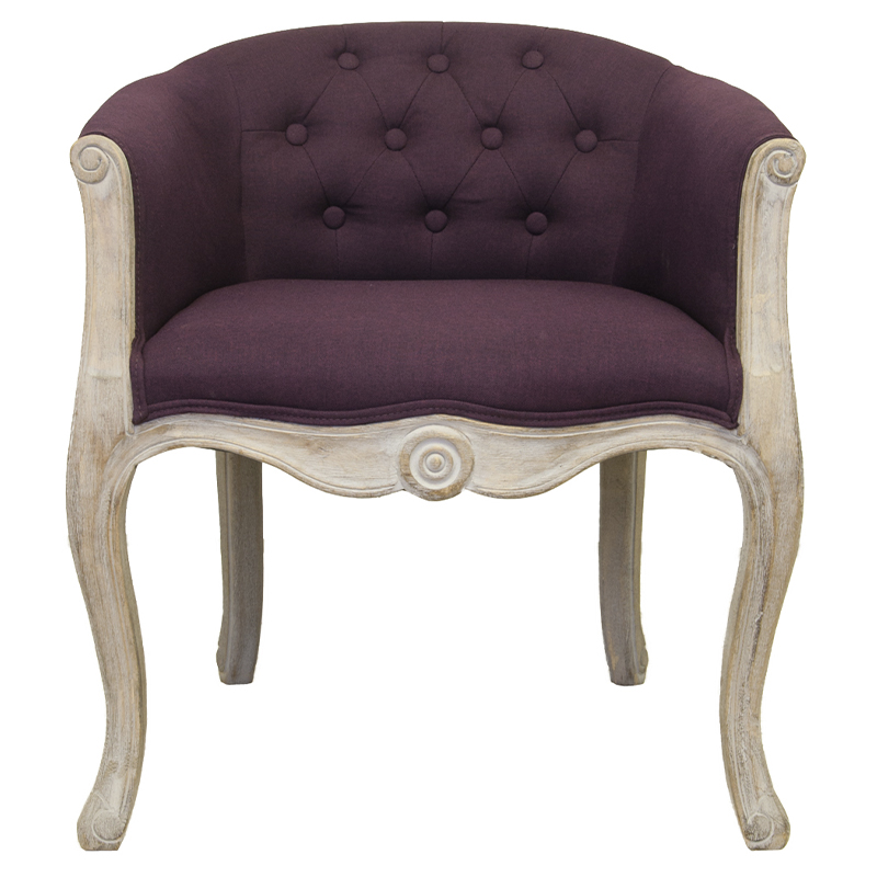 Кресло низкое в стиле прованс Louis French Armchair violet flax Фиолетовый Бежево-серый Кресло низкое в стиле прованс Louis French Armchair violet flax Фиолетовый Бежево-серый в Орле | Loft Concept