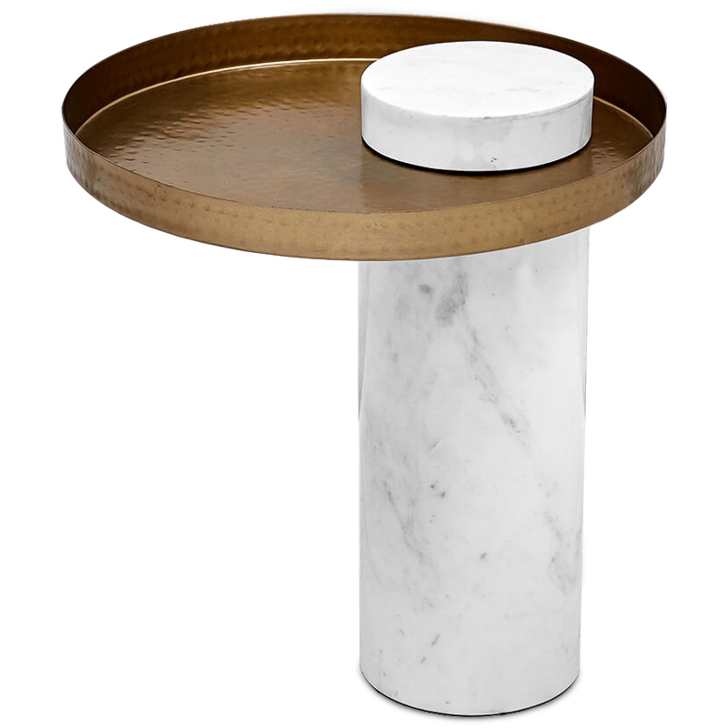 Приставной стол Parks Side Table Белый Золотой Приставной стол Parks Side Table Белый Золотой в Орле | Loft Concept