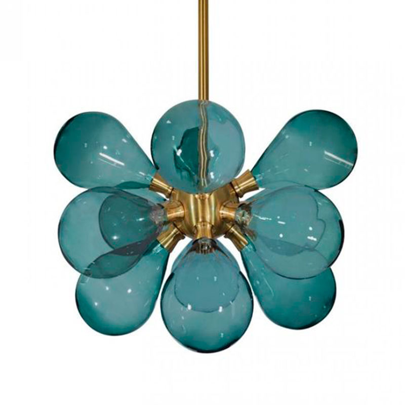 Люстра Simonet Chandelier Blue 50 см Голубой Золотой Люстра Simonet Chandelier Blue 50 см Голубой Золотой в Орле | Loft Concept