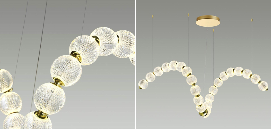 Светодиодная люстра Crystal Globule Spiral Золото Светодиодная люстра Crystal Globule Spiral Золото - Loft-Concept в Орле