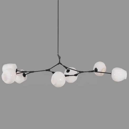 Люстра Сrumpled Bubble White Glass Черный Белый в Орле | Loft Concept 