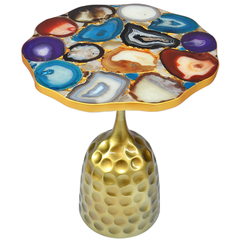 Приставной стол Cluster Surface Multicolor Agate Side Table Мульти Латунь Приставной стол Cluster Surface Multicolor Agate Side Table Мульти Латунь в Орле | Loft Concept
