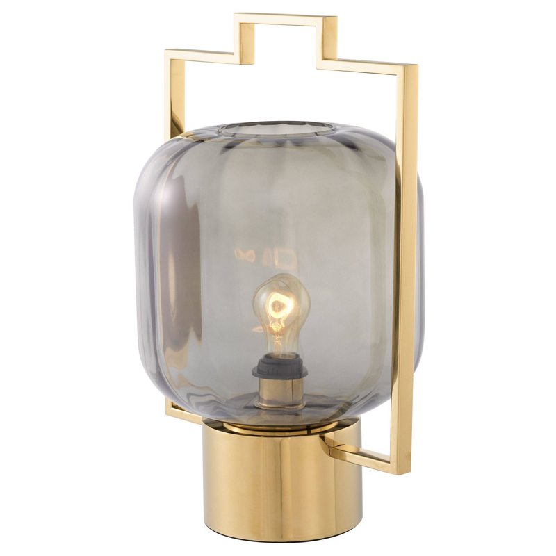 Настольная лампа Eichholtz Table Lamp Wang Золотой Стекло Смок Настольная лампа Eichholtz Table Lamp Wang Золотой Стекло Смок в Орле | Loft Concept