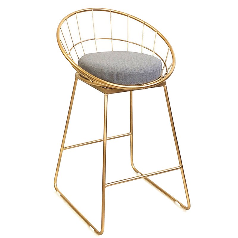 Барный стул Iron bar chair Golden Глянцевое золото Серый в Орле | Loft Concept 
