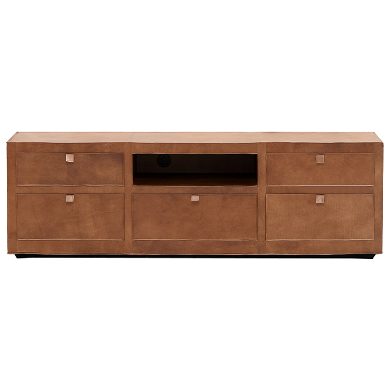 ТВ-тумба Leather Wood TV Stand Коричневый ТВ-тумба Leather Wood TV Stand Коричневый в Орле | Loft Concept