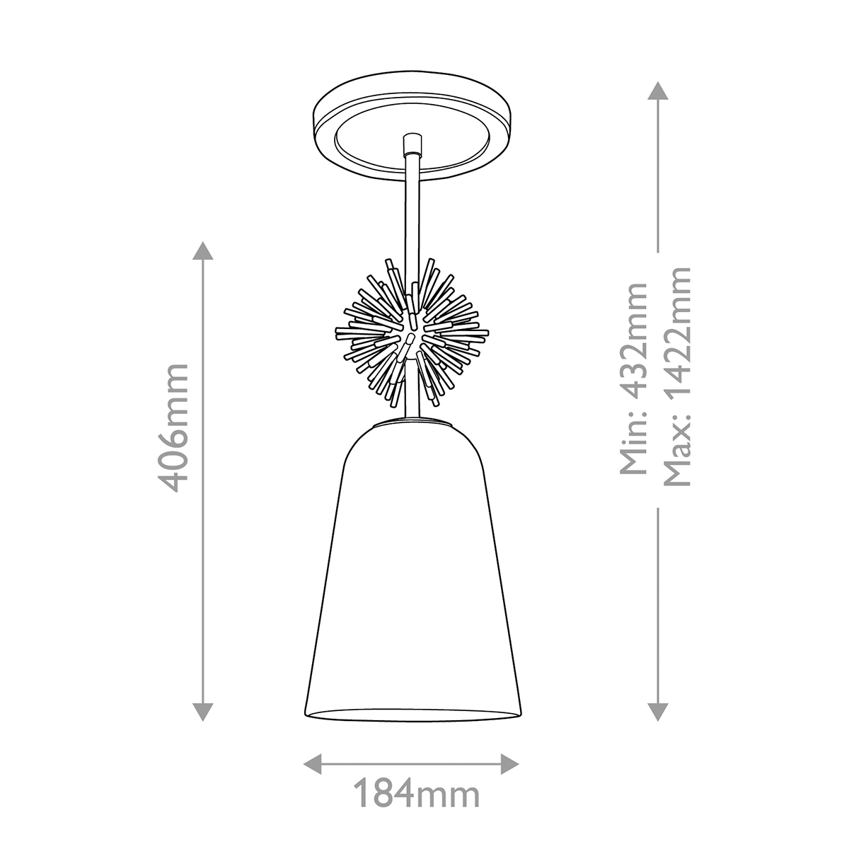 Подвесной светильник золотого цвета с колоколообразным стеклянным плафоном и декоративным элементом Elstead Lighting в Орле