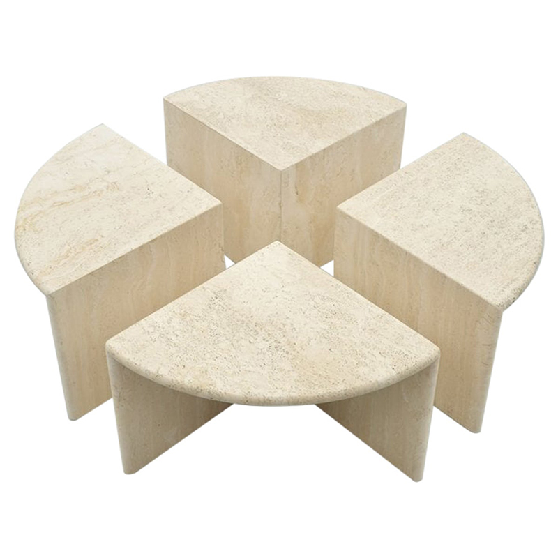 Модульный кофейный стол Set of Four Travertine Side or Coffee Tables Бежевый Песочный Модульный кофейный стол Set of Four Travertine Side or Coffee Tables Бежевый Песочный в Орле | Loft Concept