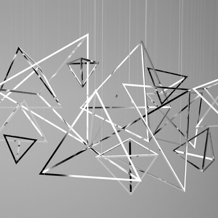 Подвесной светильник Weightless Triangles Хром Глянцевое золото Подвесной светильник Weightless Triangles Хром Глянцевое золото в Орле | Loft Concept