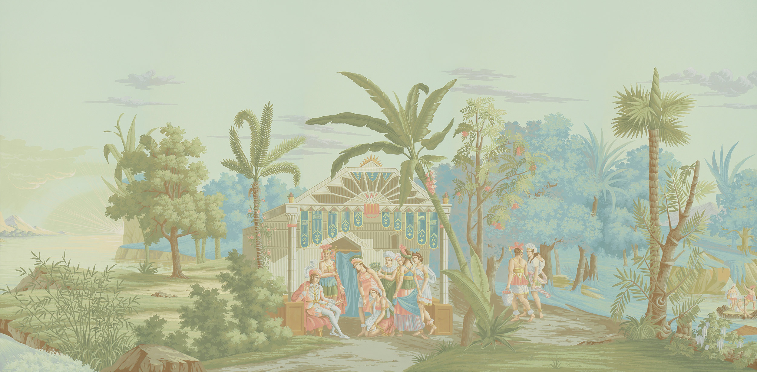 Обои ручная роспись The Incas Pastel on scenic paper Обои ручная роспись The Incas Pastel on scenic paper - постер Loft-Concept в Орле