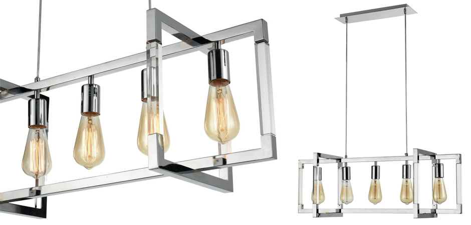 Подвесной светильник Transparent Strips Chromium 5 Подвесной светильник Transparent Strips Chromium 5 - Loft-Concept в Орле